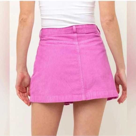 Free People Ray Corduroy Mini‎ Skirt Pink Size 8 New - Picture 2 of 12